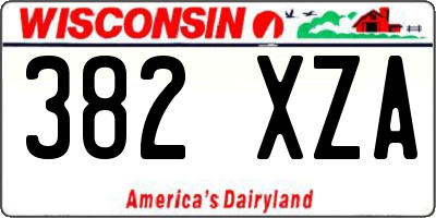 WI license plate 382XZA