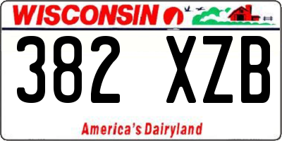 WI license plate 382XZB