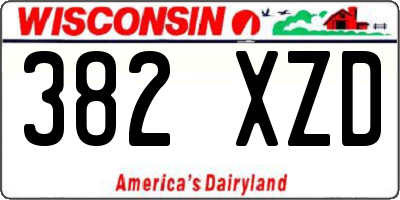 WI license plate 382XZD