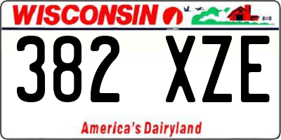 WI license plate 382XZE