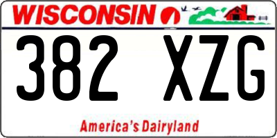WI license plate 382XZG
