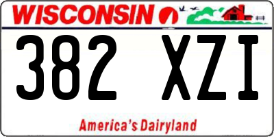 WI license plate 382XZI