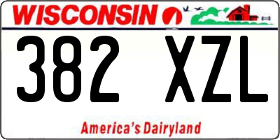 WI license plate 382XZL