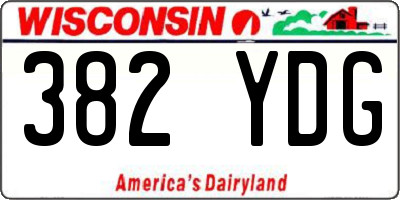 WI license plate 382YDG