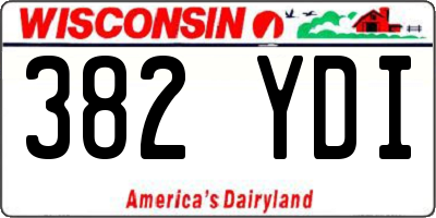 WI license plate 382YDI