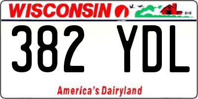 WI license plate 382YDL