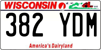 WI license plate 382YDM
