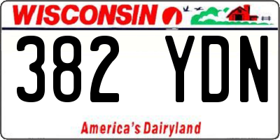 WI license plate 382YDN