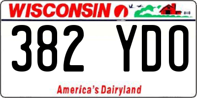 WI license plate 382YDO
