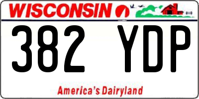 WI license plate 382YDP
