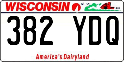 WI license plate 382YDQ