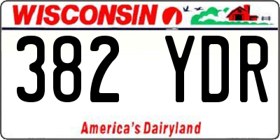 WI license plate 382YDR