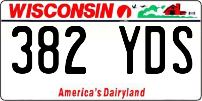 WI license plate 382YDS