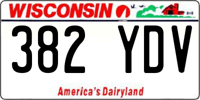 WI license plate 382YDV