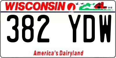 WI license plate 382YDW