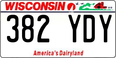 WI license plate 382YDY