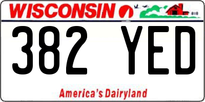 WI license plate 382YED