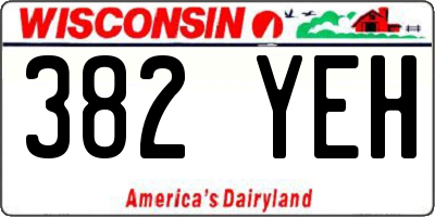 WI license plate 382YEH