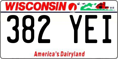 WI license plate 382YEI