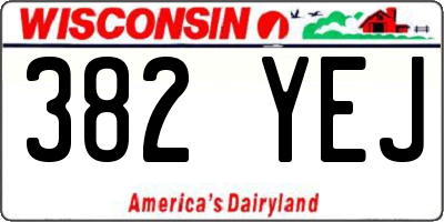 WI license plate 382YEJ