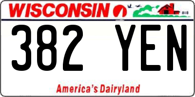WI license plate 382YEN