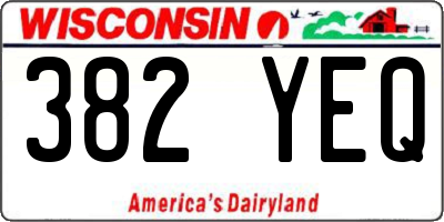 WI license plate 382YEQ