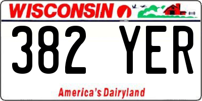 WI license plate 382YER