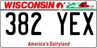 WI license plate 382YEX