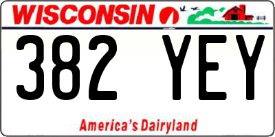 WI license plate 382YEY