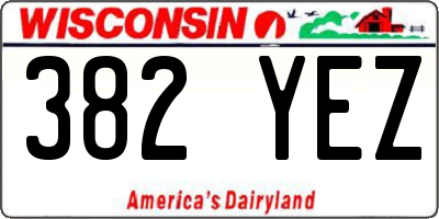 WI license plate 382YEZ
