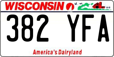 WI license plate 382YFA