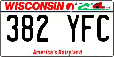 WI license plate 382YFC