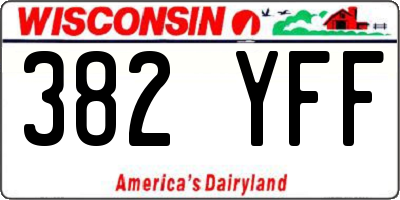 WI license plate 382YFF