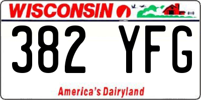 WI license plate 382YFG