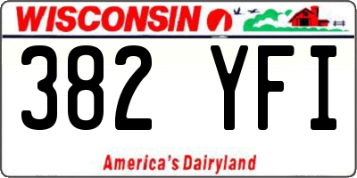 WI license plate 382YFI