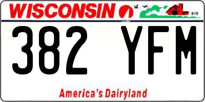 WI license plate 382YFM