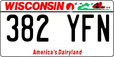 WI license plate 382YFN