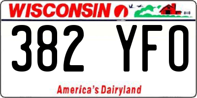 WI license plate 382YFO