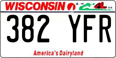 WI license plate 382YFR