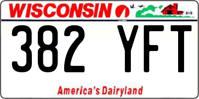 WI license plate 382YFT