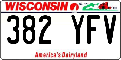 WI license plate 382YFV