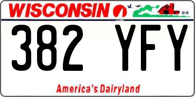 WI license plate 382YFY