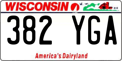 WI license plate 382YGA