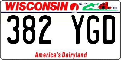 WI license plate 382YGD