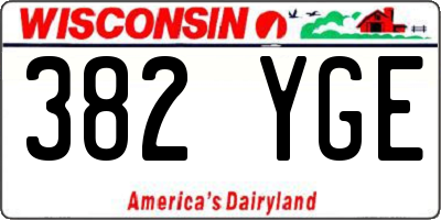WI license plate 382YGE
