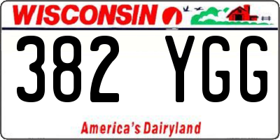 WI license plate 382YGG