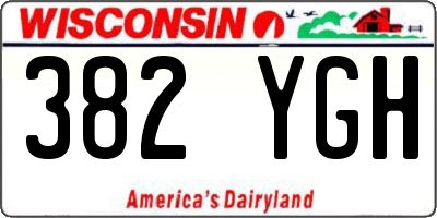 WI license plate 382YGH