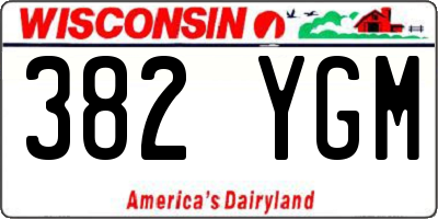 WI license plate 382YGM