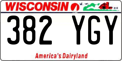 WI license plate 382YGY