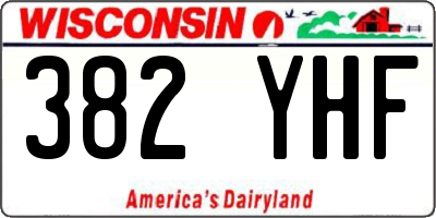 WI license plate 382YHF